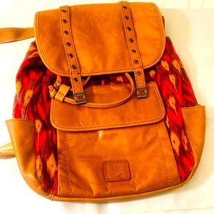 The Sak Leather &  Fabric Backpack